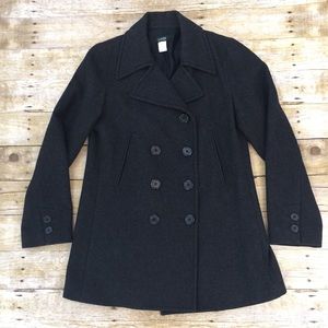 J. Crew factory wool pea coat dark gray medium
